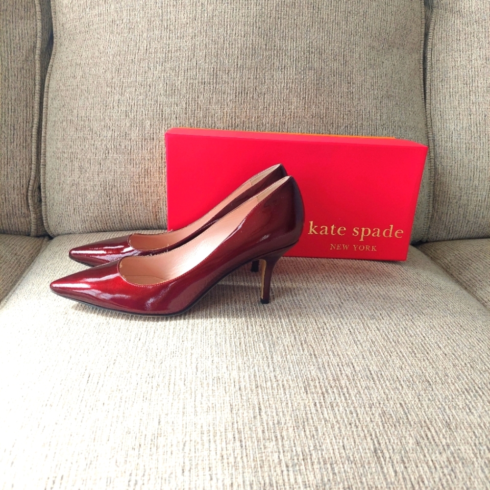 Kate Spade Women Burgundy Heels